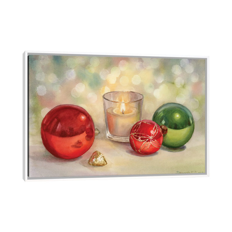 «Christmas Mood», reproduction d'art sur toile encadrée, H 26 po x l 40 po, Impression encadrée sans passe-partout, Blanc