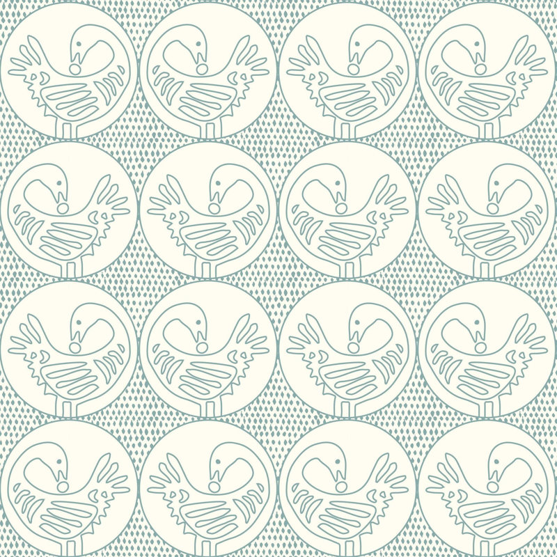 Carreau de papier peint auto-adhésif L 10 pi x l 24 po Forbes and Masters, Lin turquoise, Non encollé, Faux Grasscloth