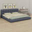 Base de lit plateforme minimaliste à profil bas, tête de lit tapissier souple, support de lattes durable-133286805-133286807
