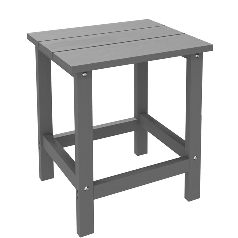 Maillet All Weather Adirondack Outdoor Hdpe Side Table, Gray