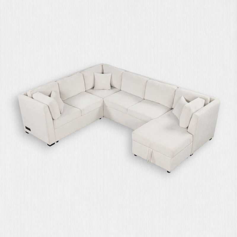 4-Piece 108.6'' Upholstered Chenille U-Shape Sectional