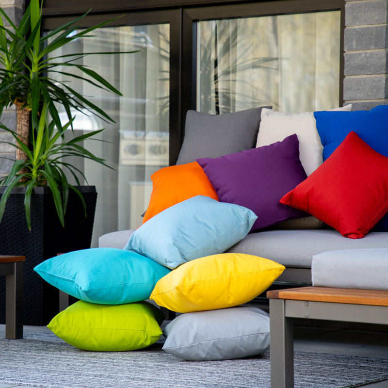 Coussin carré intérieur / extérieur Soleil, Gris anthracite
