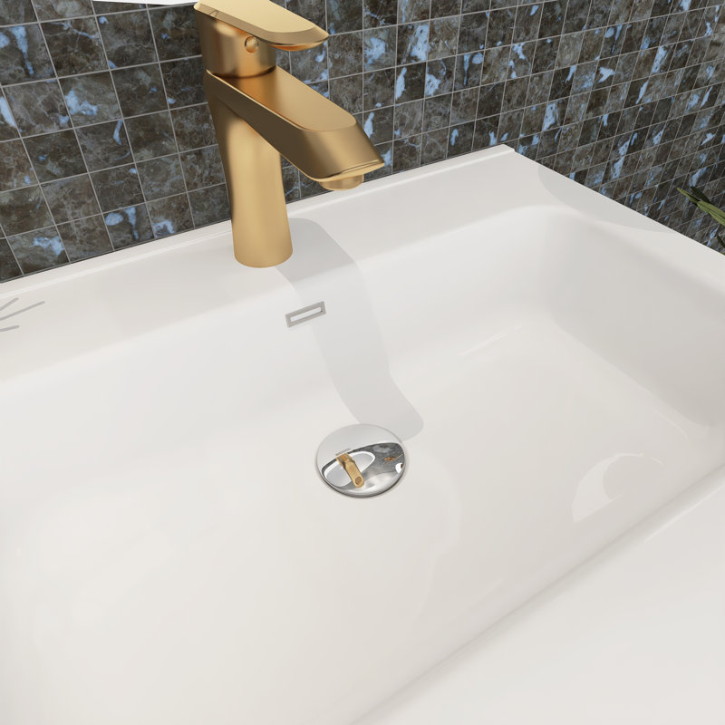 Ensemble de meuble-lavabo simple 24 po avec plateau en céramique Sadee, Chêne