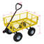 Chariot de jardin en acier avec côtés en filet amovibles, 3 pieds Pi. Capacité, jaune