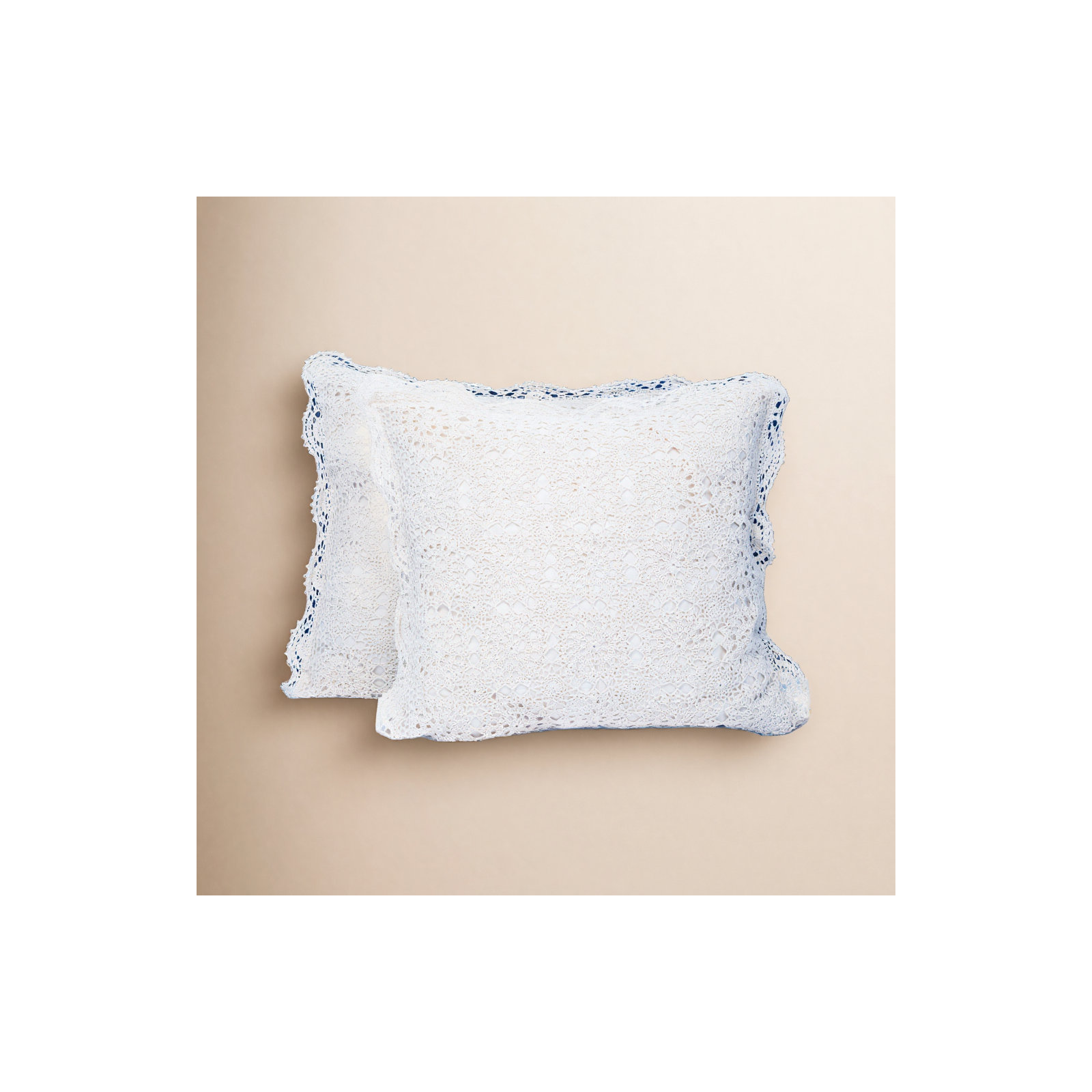 Aveta Embroidered Cotton Pillow Cover, White