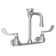 Service/Utility 8" Centerset Wall Mount Faucet with 7" Vented Spout 4" Wristblade Handles 1/2"  Offset Inlets