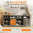 Farmhouse TV Stand for 75" Television, Entertainment Center with Semi-Open Storage & Barn Doors, Media TV Console Table with Adjustable Shelf for Living Room, 66" Width-2129667794