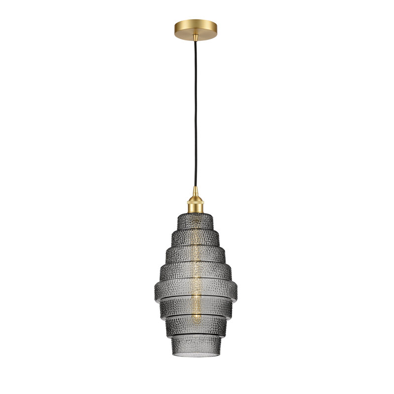 1 - Light Geometric Pendant, Satin Gold