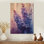 Lilas abstraits en fleurs bleues et mauves - Art mural en bois lilas - sur bois de pin naturel