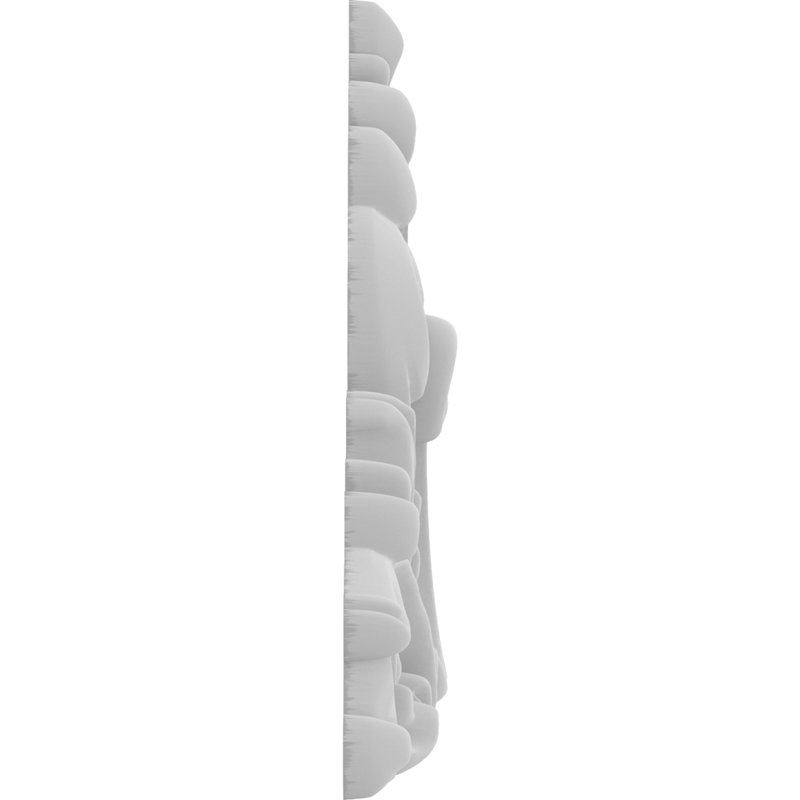 Rosette Edgerton, H 3,5 po x l 3,5 po x P 0,5 po