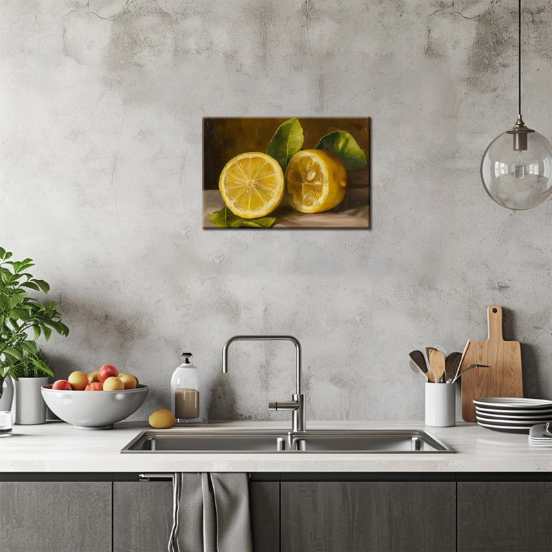 Drew, décor de toile rustique, images de cuisine de fruits, œuvre d'art de citron vibrant pour la cuisine murale, impression murale, 12 x 18 pouces