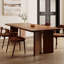 Nut-brown Rectangular Solid Wood Dining Table-1148681794
