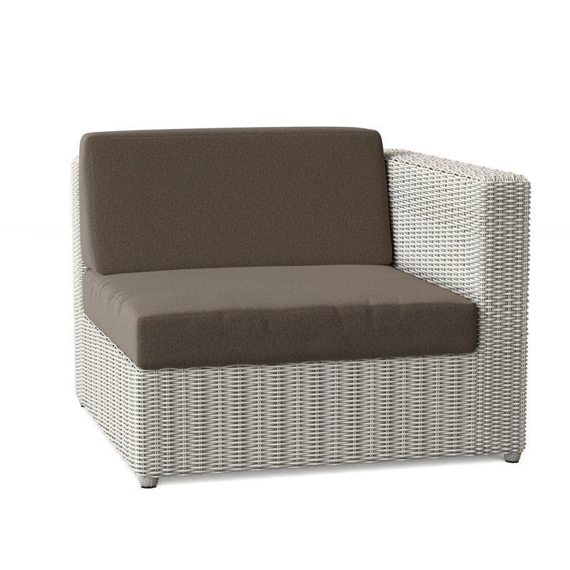 Sag Harbor Outdoor One Arm Lounge Chair, Sag Harbor Classic White, Sharkskin