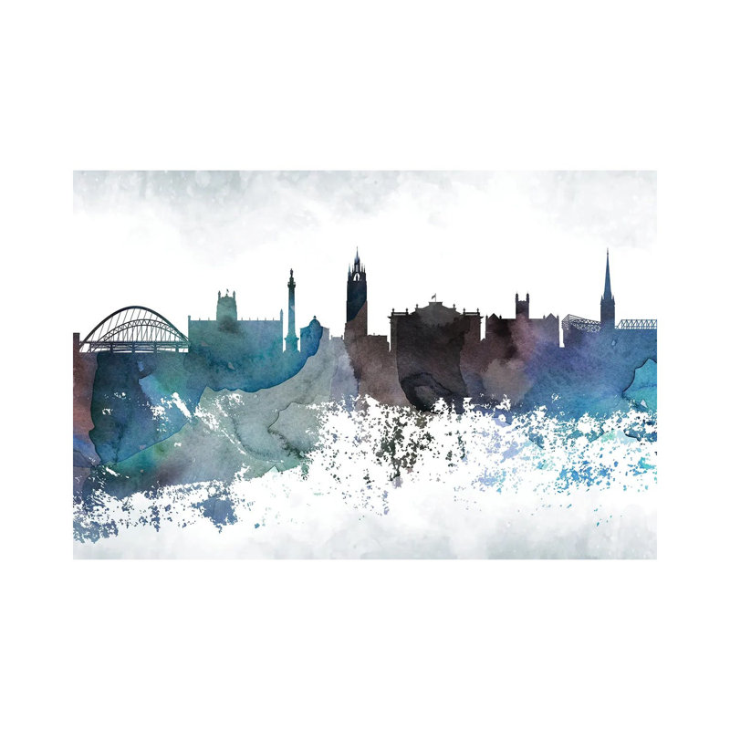 Newcastle Bluish Skyline by WallDecorAddict - Wrapped Canvas Print, 45.72cm H x 66.04cm W x 1.91cm D