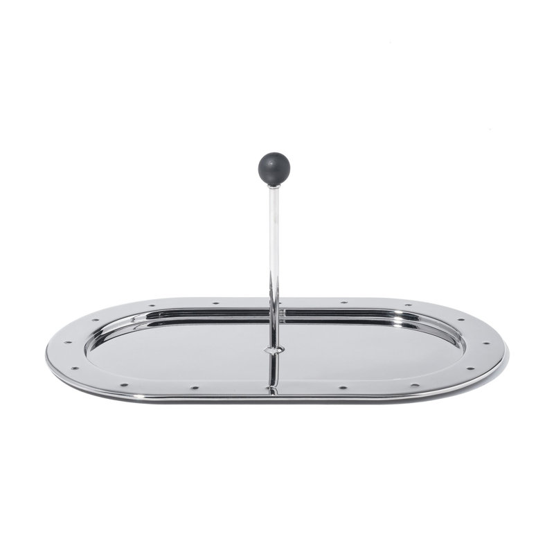 Michael Graves Silver Stainless Steel Oval Tray with Handle