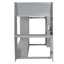 Lit mezzanine simple gris avec bureau, tablettes multiples, support à DEL et à vêtements, bureau de rangement en bois, espace de rangement suffisant