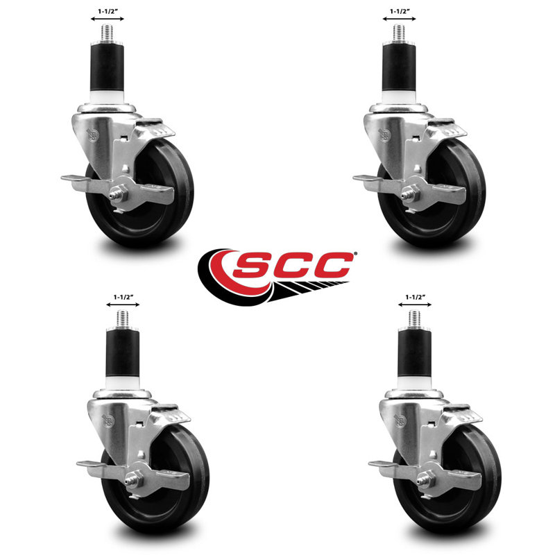 Ensemble de roulettes extensibles pivotantes à roue Phenolique SCC NB 4 po x 1-1 / 2 po
