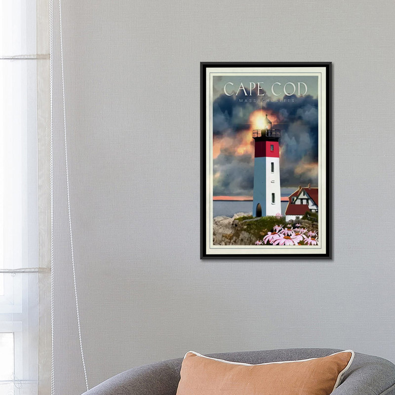«Cape Cod», impression sur toile, H 26 po x l 18 po x P 1,5 po, Toile avec cadre noir, Pas de tapis