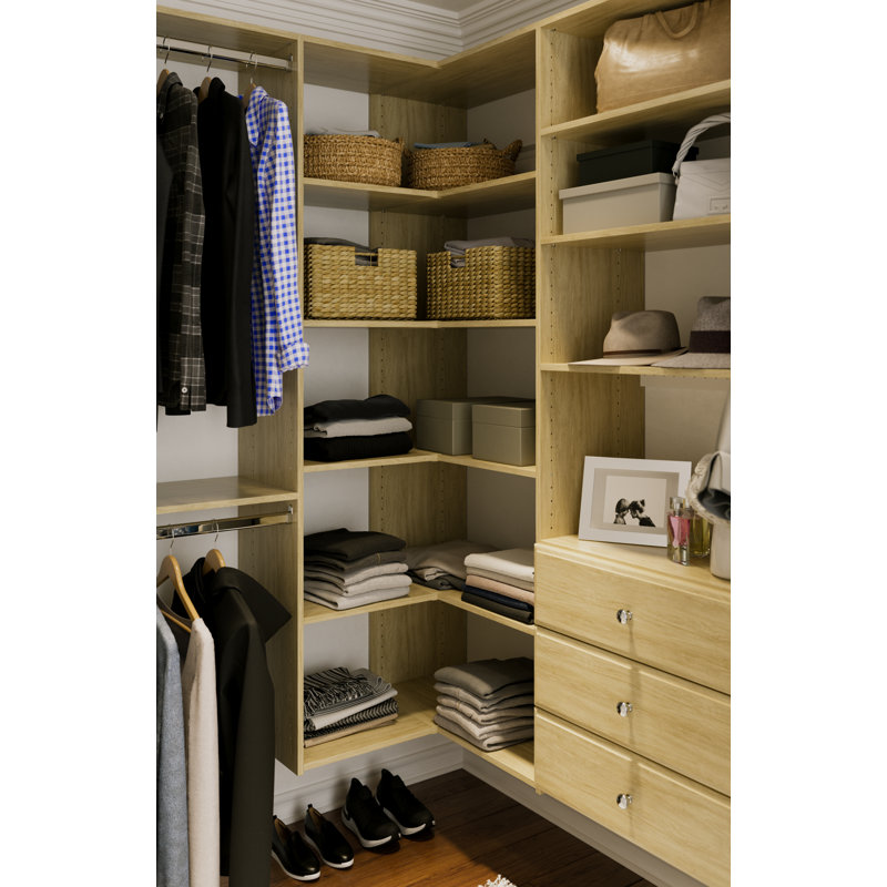 Grid 31.125'' Closet System (Can Be Cut To Fit), Honey Blonde