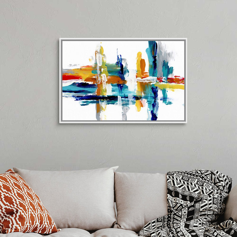 Captive Color III - reproduction d'art sur toile, Cadre flottant blanc, H 25,7 po x l 37,7 po x P 1,75 po