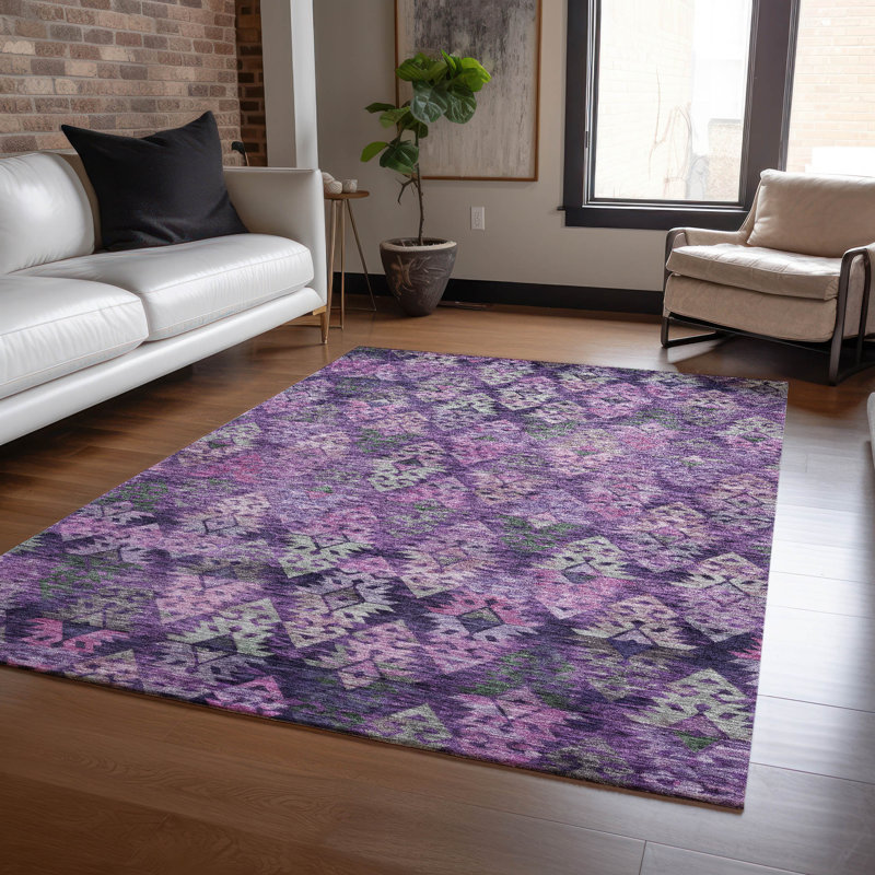 Tapis mauve lavable intérieur / extérieur Helissa , 9 pi x 12 pi