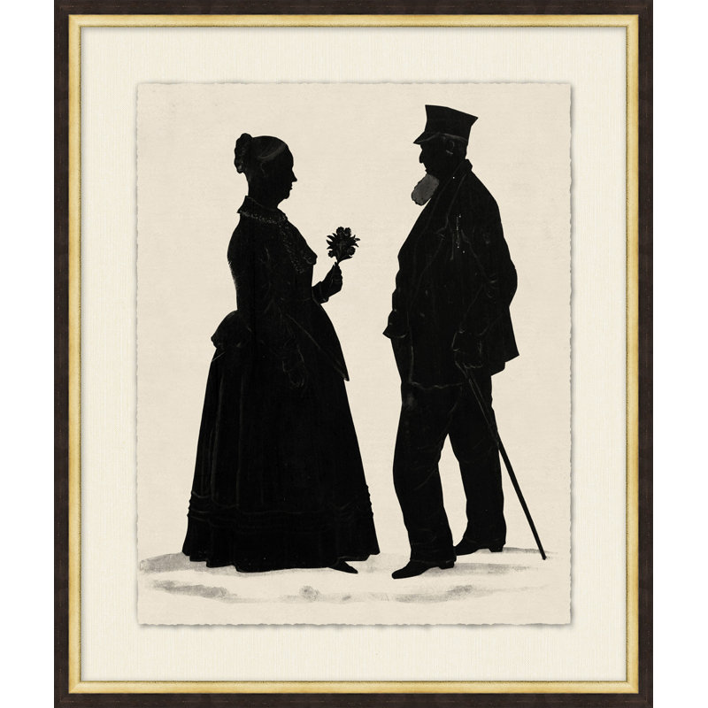 Amoureux - Peinture sur papier encadrée