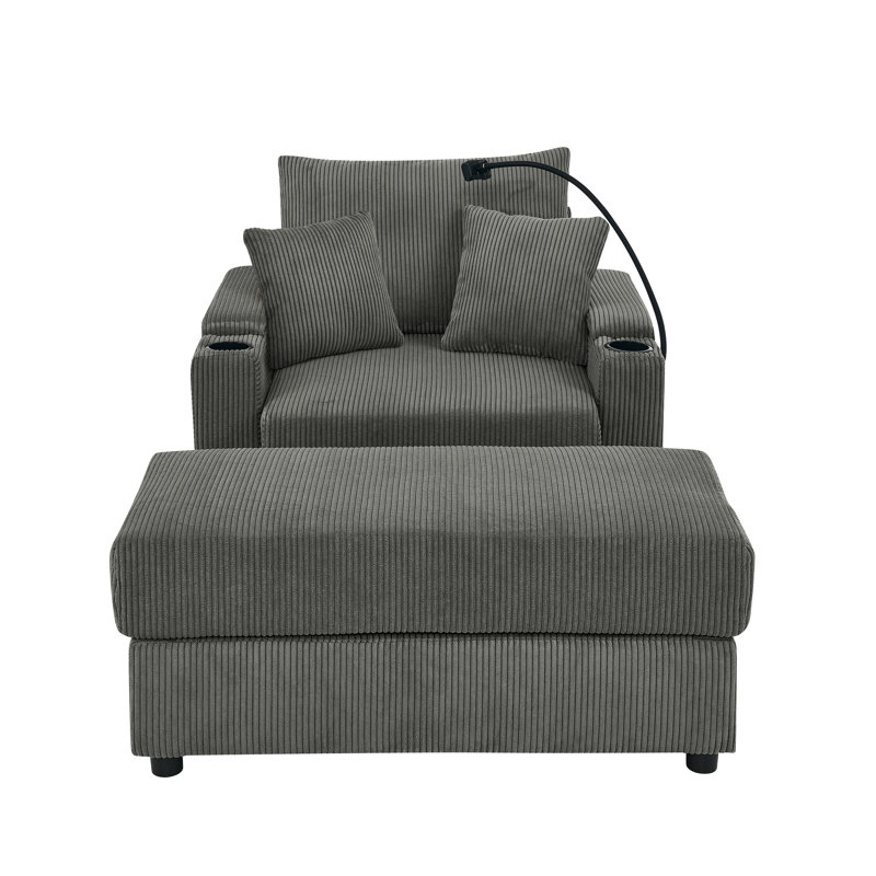 Canapé moderne avec rangement, Gris