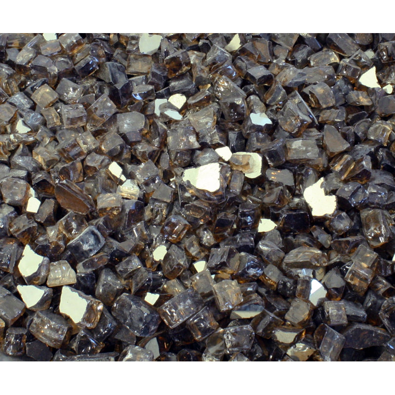 Foyer d’extérieur réfléchissant ou roches de lave-glace, Ambre brûlé lumineux