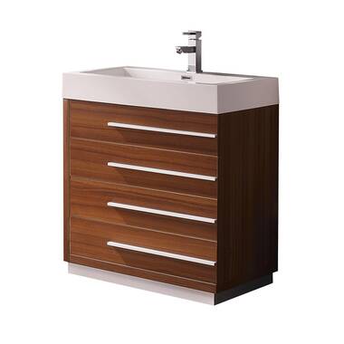 Fresca Livello 24 in. Teak Modern Bathroom Vanity with Medicine Cabinet