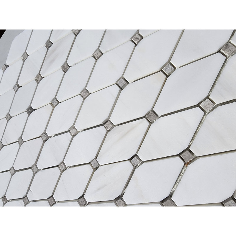 Carrelage mosaïque biseauté 4 po x 1,75 po Bianco
