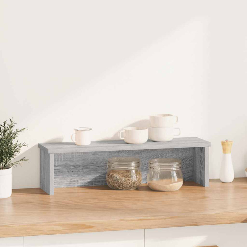 Support de cuisine empilable en bois d'ingénierie 5,9 x 6,3 po, Gris, H 6,3 po x l 19,7 po x P 5,9 po