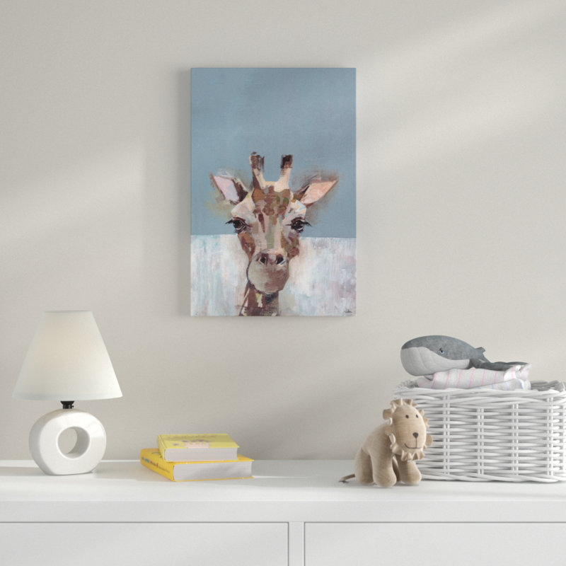 «Bonjour Giraffe», reproduction sur toile tendue, H 36 po x l 24 po x P 1,5 po
