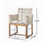 Fauteuil d'extérieur en bois d'acacia avec dossier et accoudoirs en corde et coussin lavable-2084467734