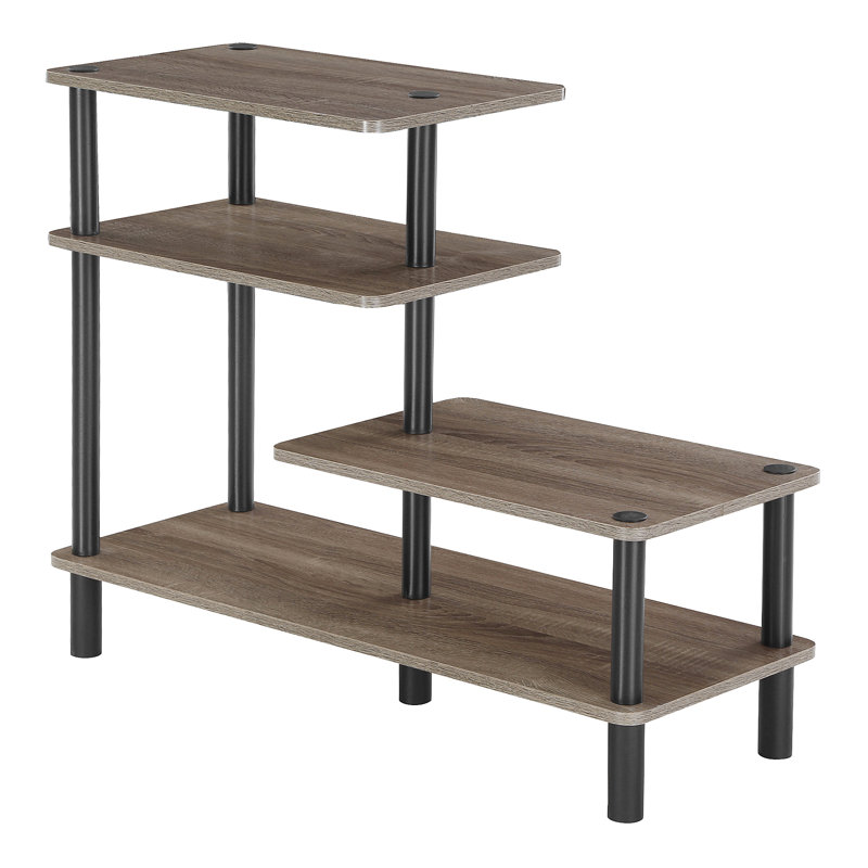 Patrina 64cm H x 80cm W Plastic Etagere Bookcase, French Oak Grey