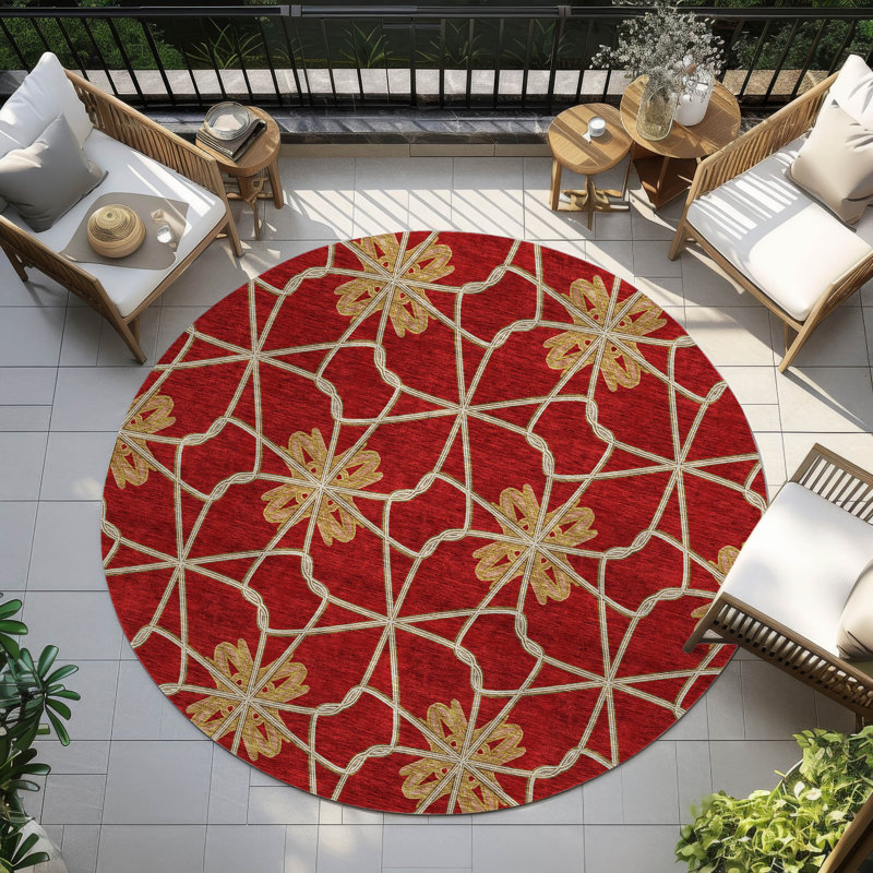 Tapis rectangulaire 1 pi 8 po x 2 pi 6 po Chayden avec envers antidérapant, Round 8'