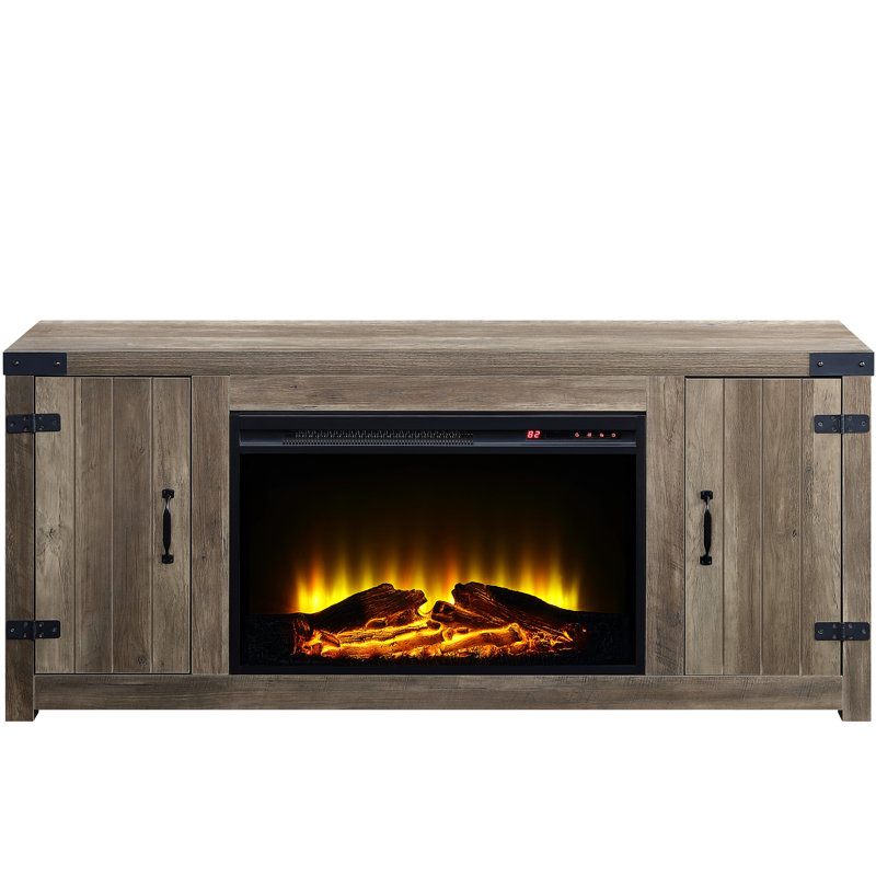 Meuble télé avec rangement en chêne rustique Style