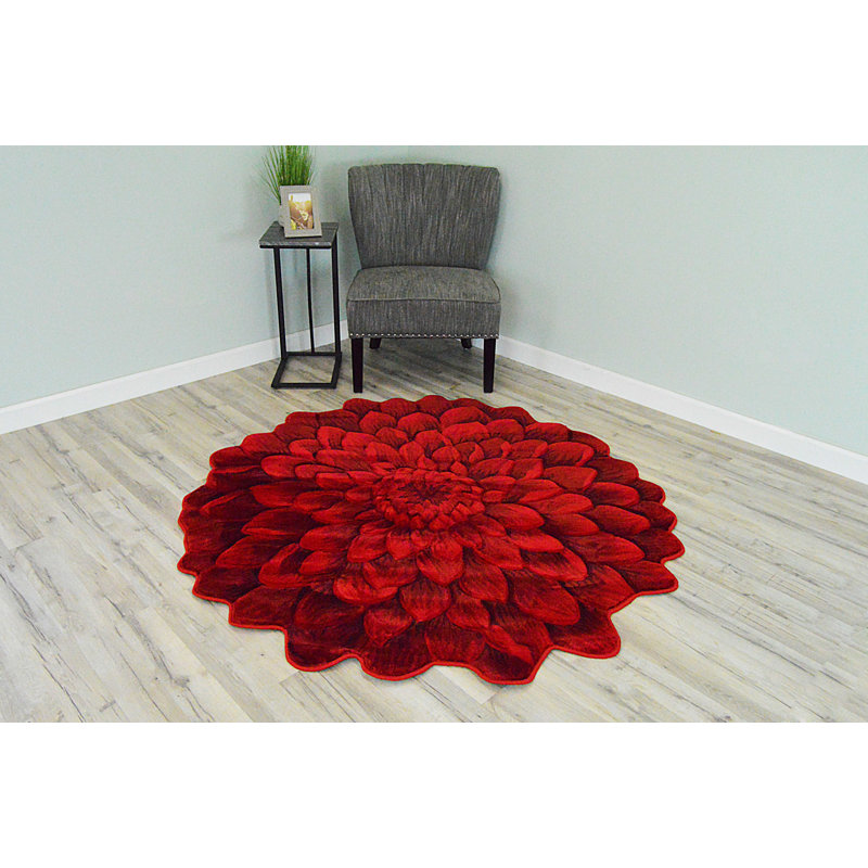 Tapis d'intérieur en polypropylène tissé à la machine à effet de rose 3D Andreoni, Nouveauté 6 pi 6 po