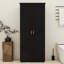 Élégante armoire de rangement en bois pour salle de bain avec conception anti-basculement, tablettes réglables et amplement de rangement-121932670