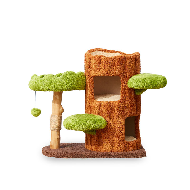 2 Tiers Cat Tree with ,Perch,Scratching Posts