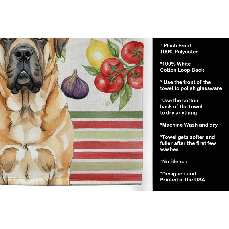 Serviette de cuisine abricot Mastiff, Apricot English Mastiff