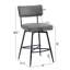  Ensemble de 2 tabourets de comptoir pivotants 26 po, ensemble de 2 chaises de bar rembourrées en polyuréthane avec pieds en fer et repose-pieds, gris-1195489229