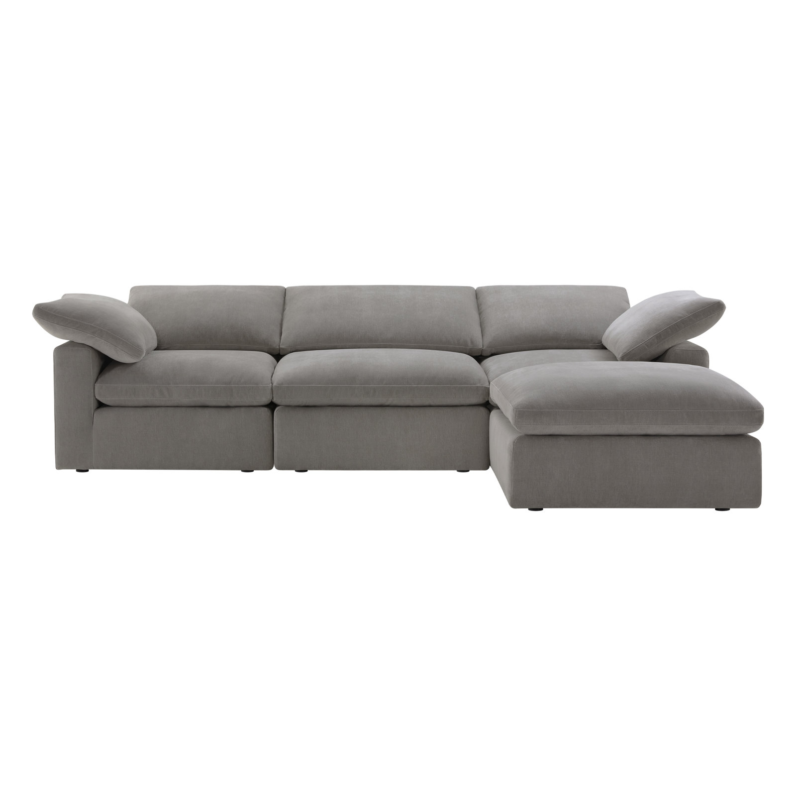 Asher Upholstered Reversible L-Sectional, Capri Truffle Chenille, 31.5'' H x 118.11'' W x 78.74'' D