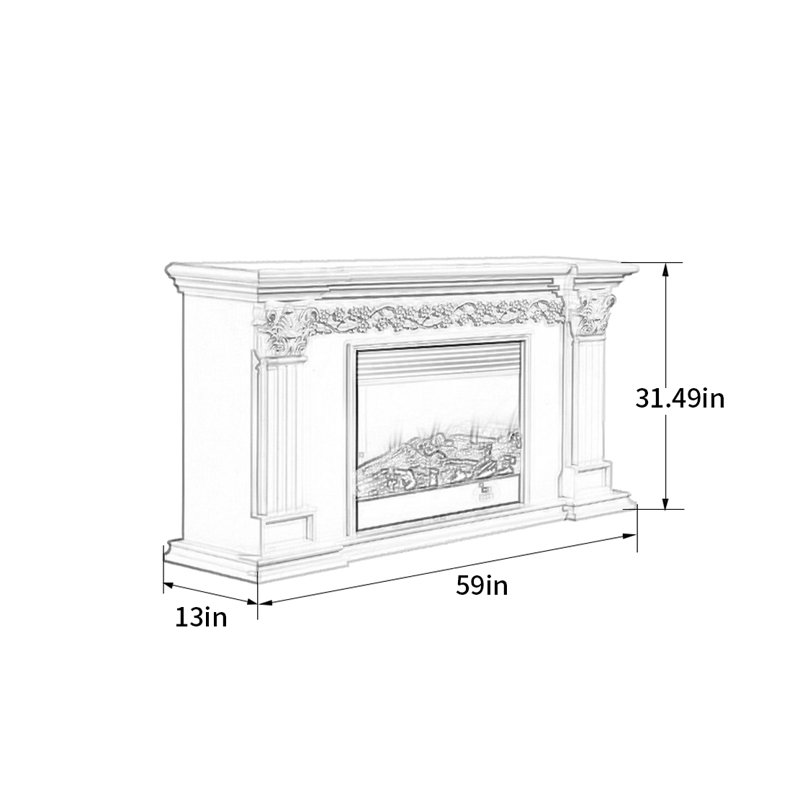 American electric fireplace decor, Brown