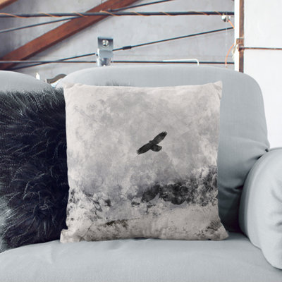 Bird Flying over Mountains Watercolour Scatter Cushion