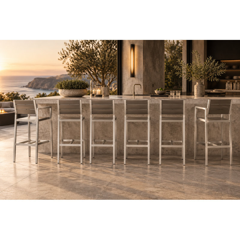 Betty 6 Piece Bar Stool Set, Gray