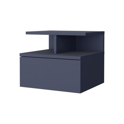 1-Drawer Floating Nightstand With Open Shelf