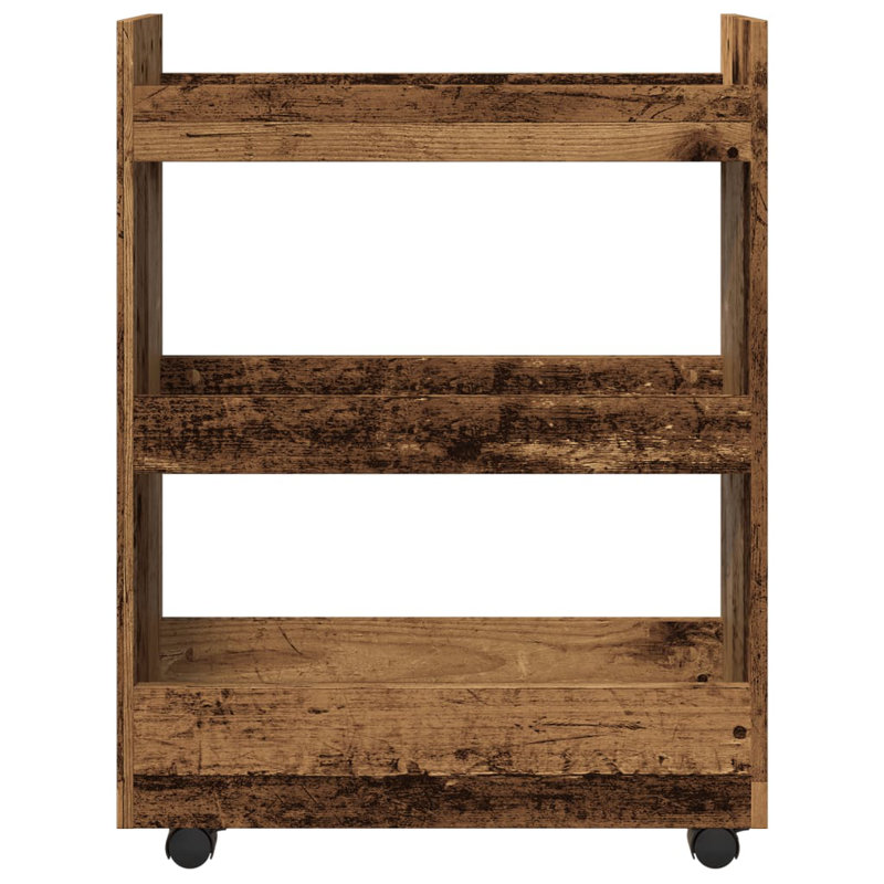 Narrow Serving Cart, Old Wood