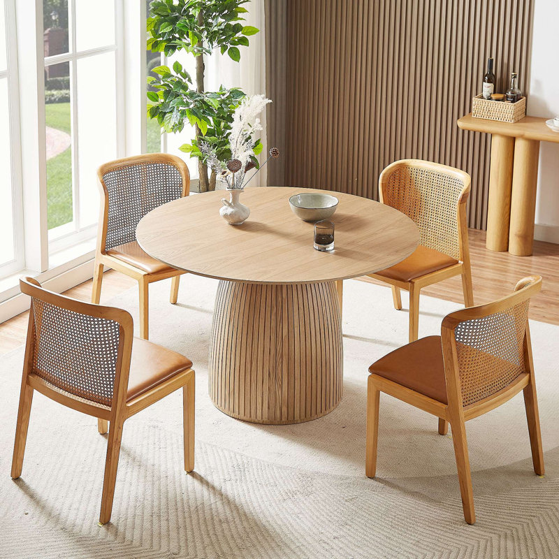 Table de salle à manger ronde en bois moderne