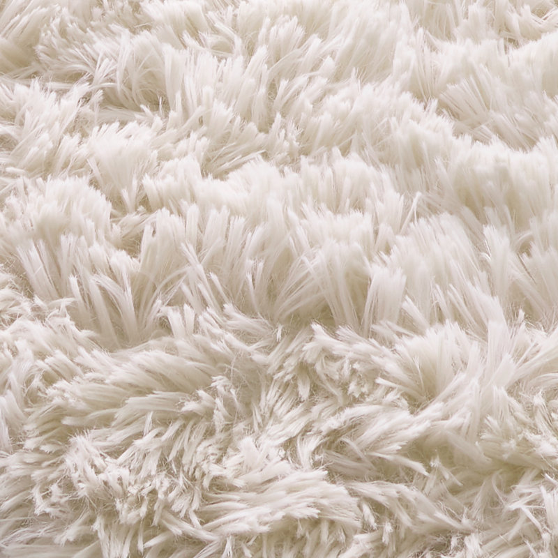 Cuddly Faux Fur Rectangle Bath Mat, Cream