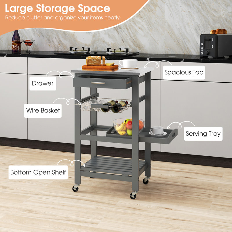 Amat Bar Cart, Grey